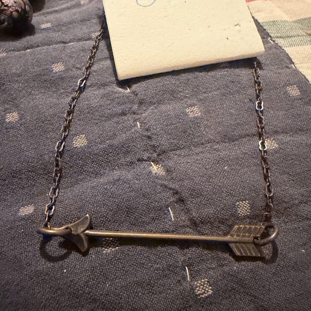 Antique Bronze Arrow Pendant Necklace